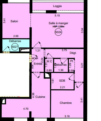 Appartement - 63 m² - 3 pièces