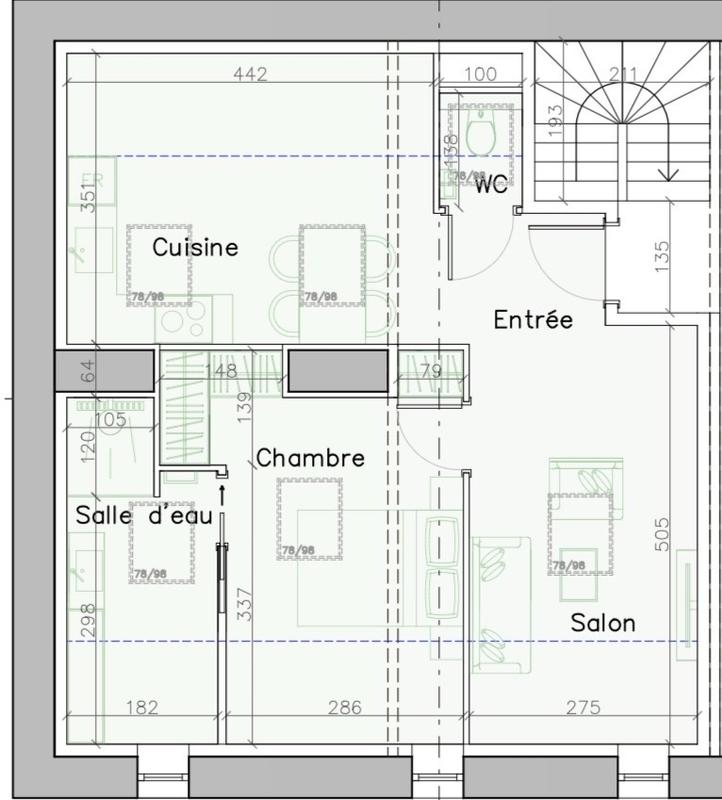 Appartement - 39 m² - 2 pièces