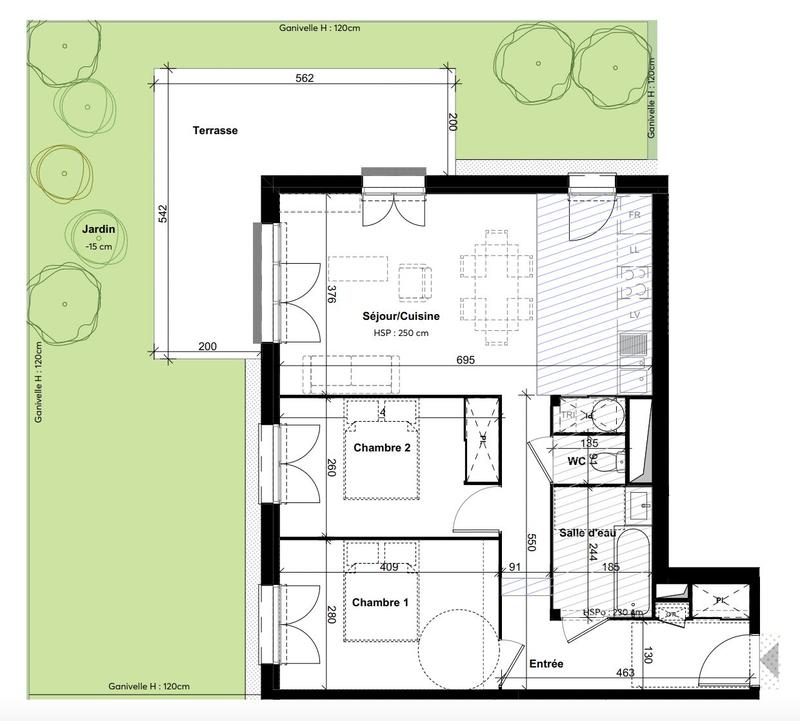 Appartement - 65 m² - 3 pièces