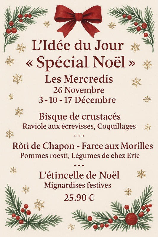 Menu du jour spécial Noël