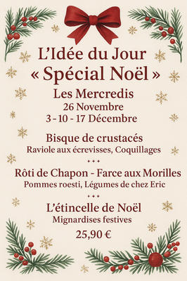 Menu du jour spécial Noël