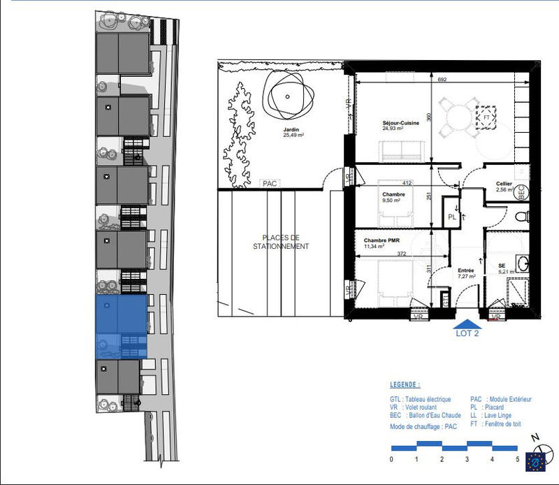 Maison - 63 m² - 3 pièces