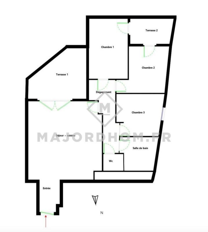 Appartement - 80 m² - 4 pièces