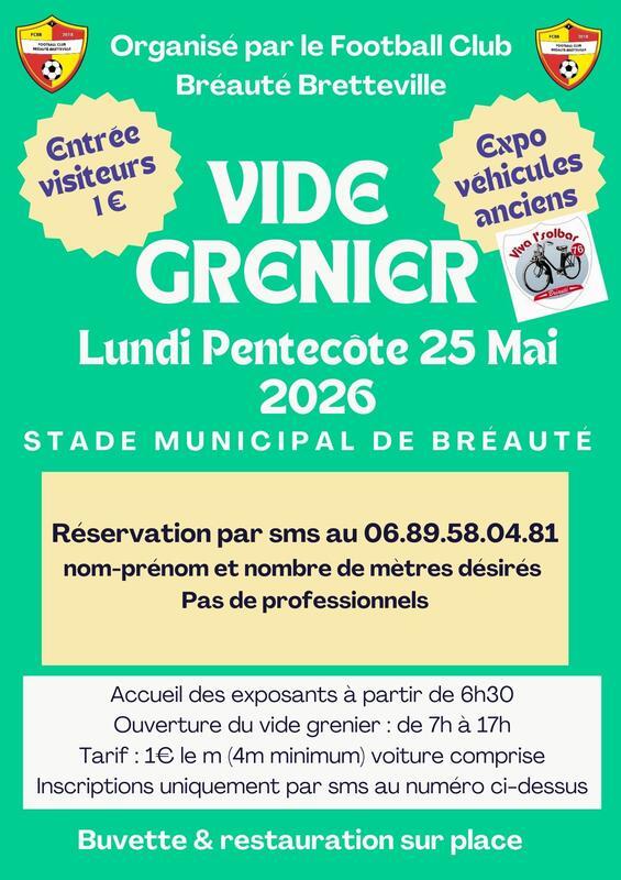Vide greniers football club bréauté bretteville