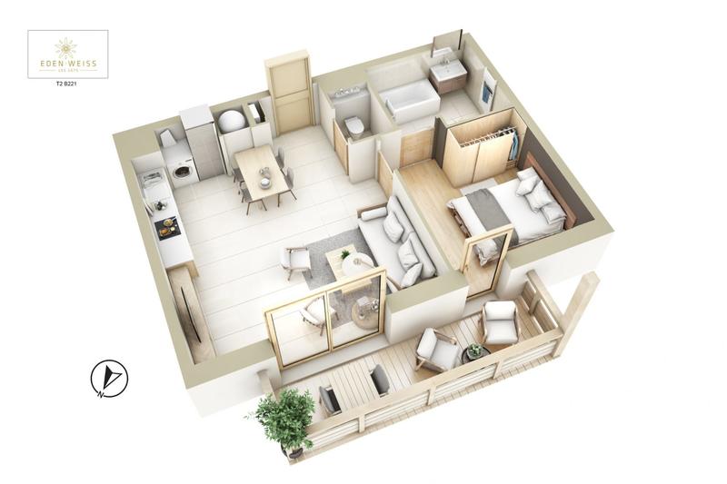 Appartement - 44 m² - 2 pièces