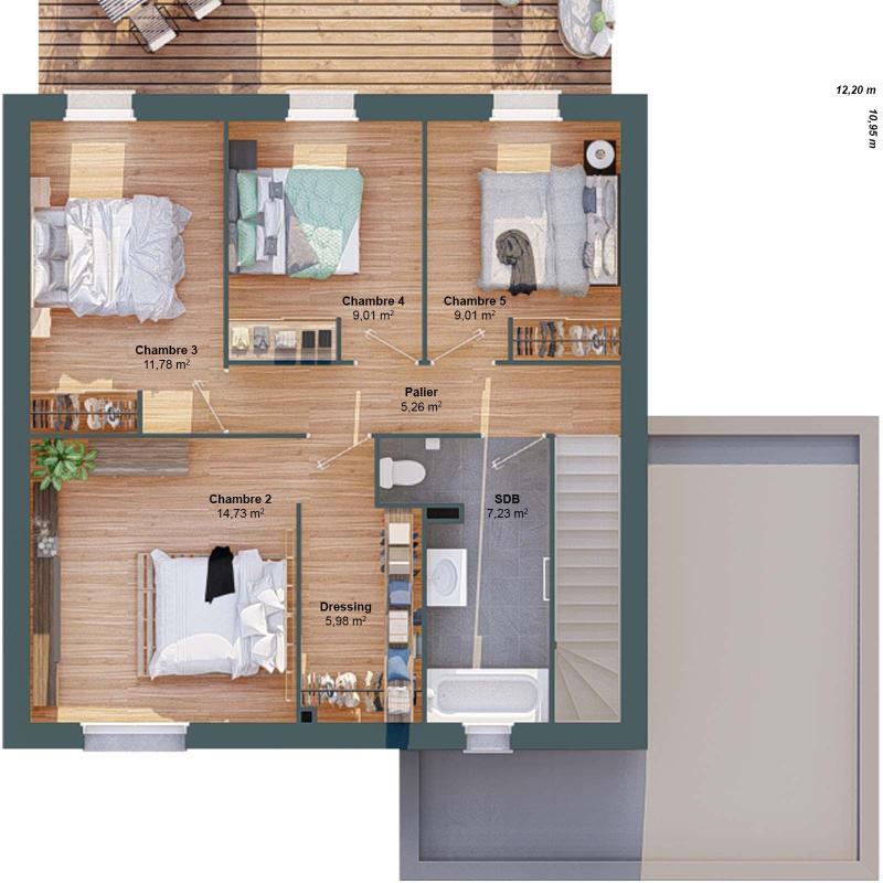 Maison - 126 m² - 7 pièces