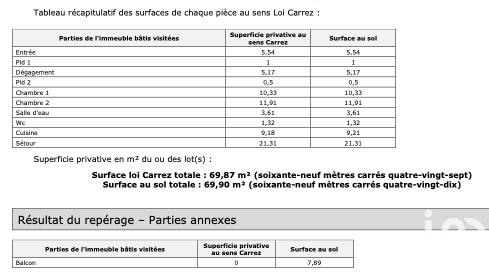 Appartement - 70 m² - 3 pièces