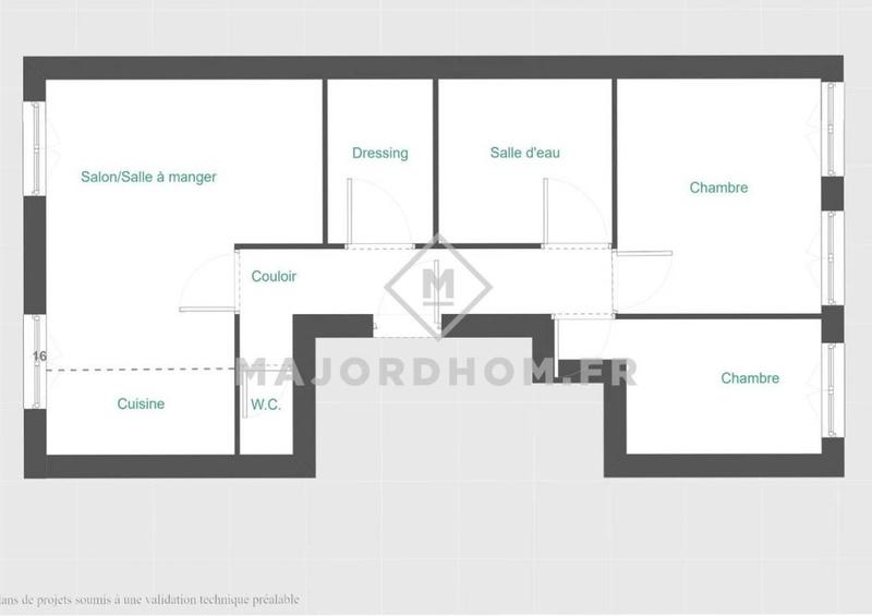Appartement - 77 m² - 3 pièces