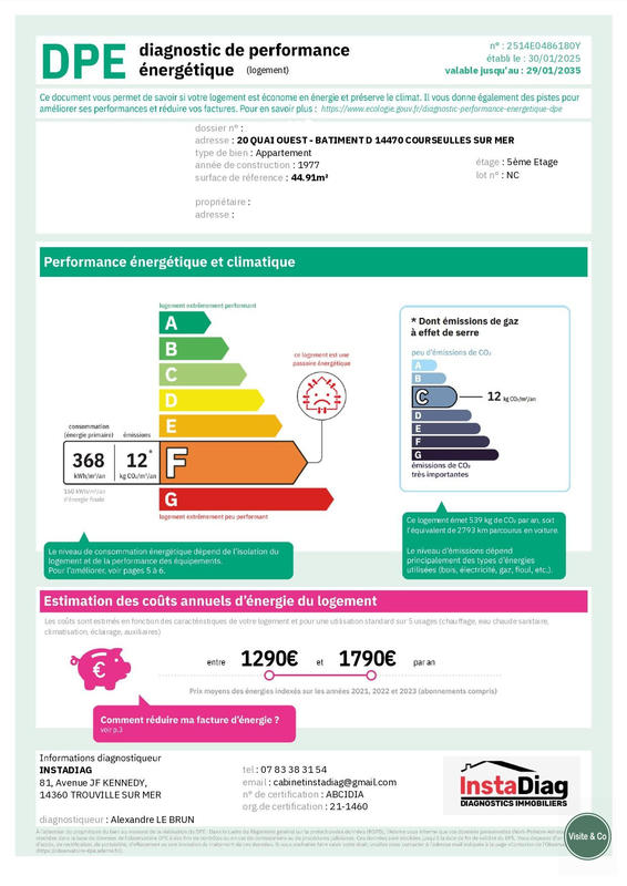 Appartement - 54 m² - 2 pièces