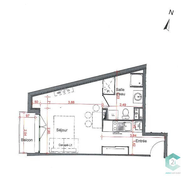 Appartement - 30 m² - 1 pièce