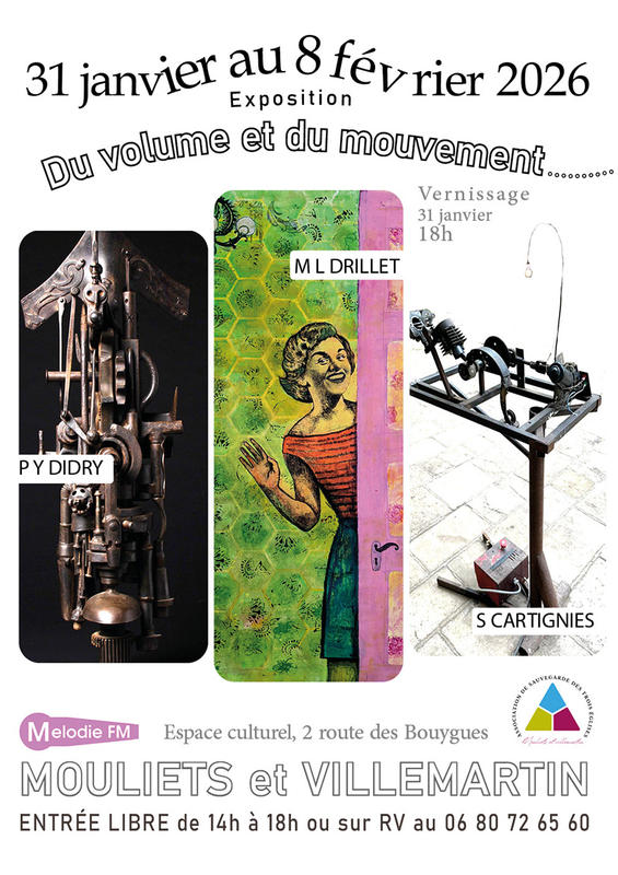Exposition : du mouvement et du volume + concert le Roman ménage de Dahlia