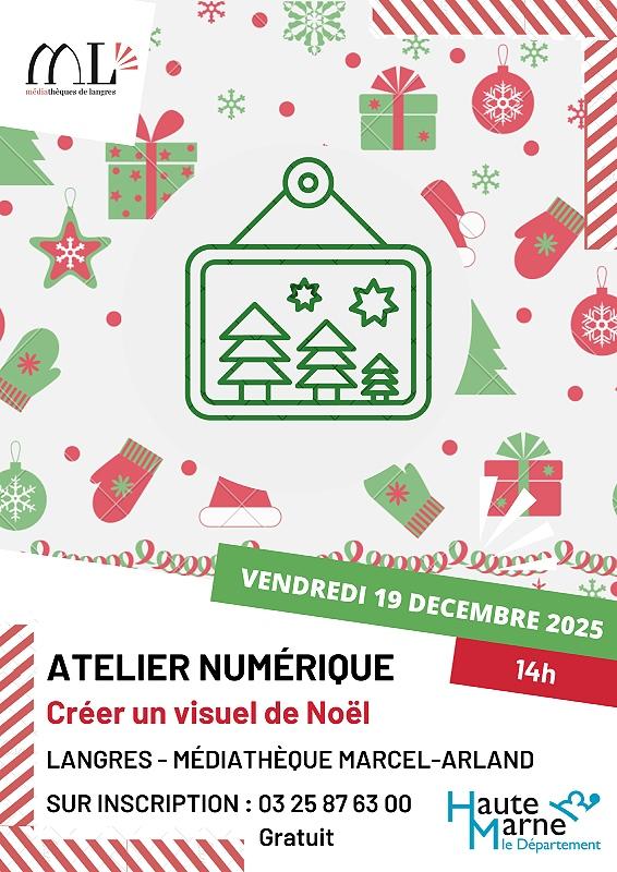 Atelier d'Initiation au Numérique - Créer un Visuel de Noël, Pêle-Mêle de Photos Pour les Fêtes