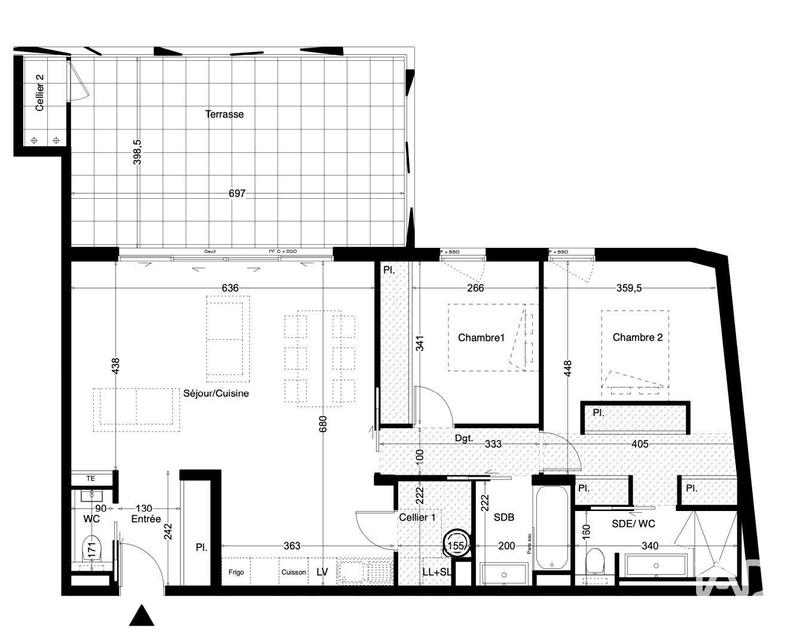 Appartement - 88 m² - 3 pièces