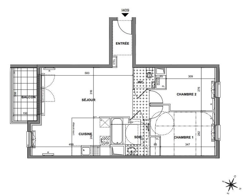 Appartement - 65 m² - 3 pièces