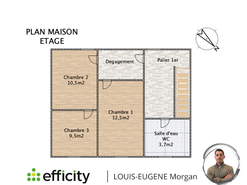 Maison de ville - 93 m² - 5 pièces