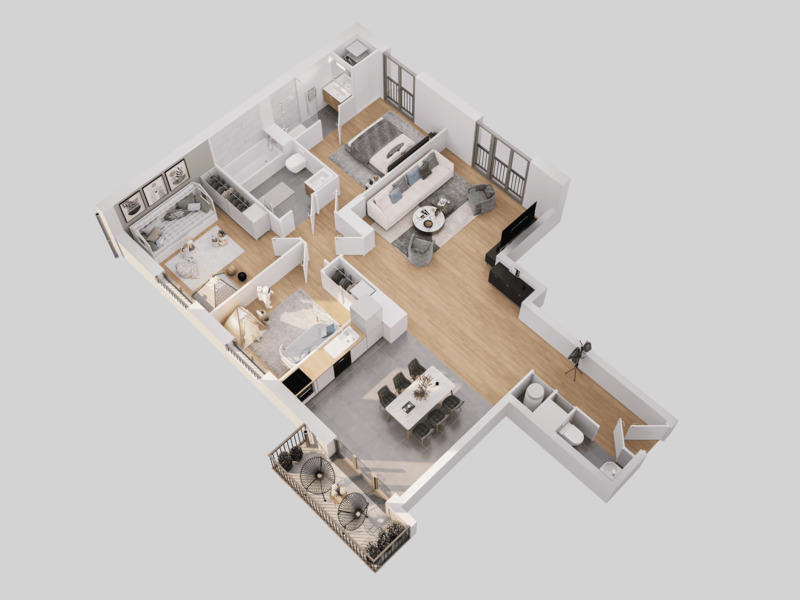 Appartement - 92 m² - 4 pièces