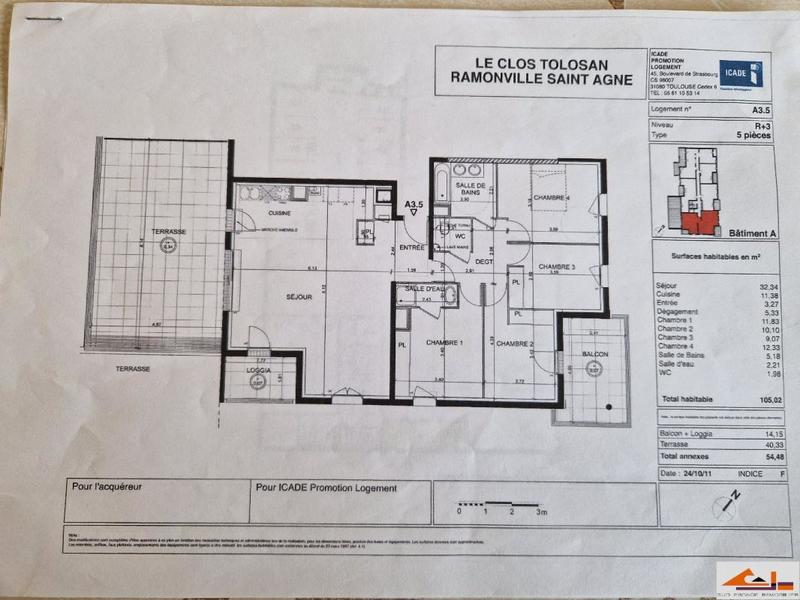 Appartement - 105 m² - 5 pièces