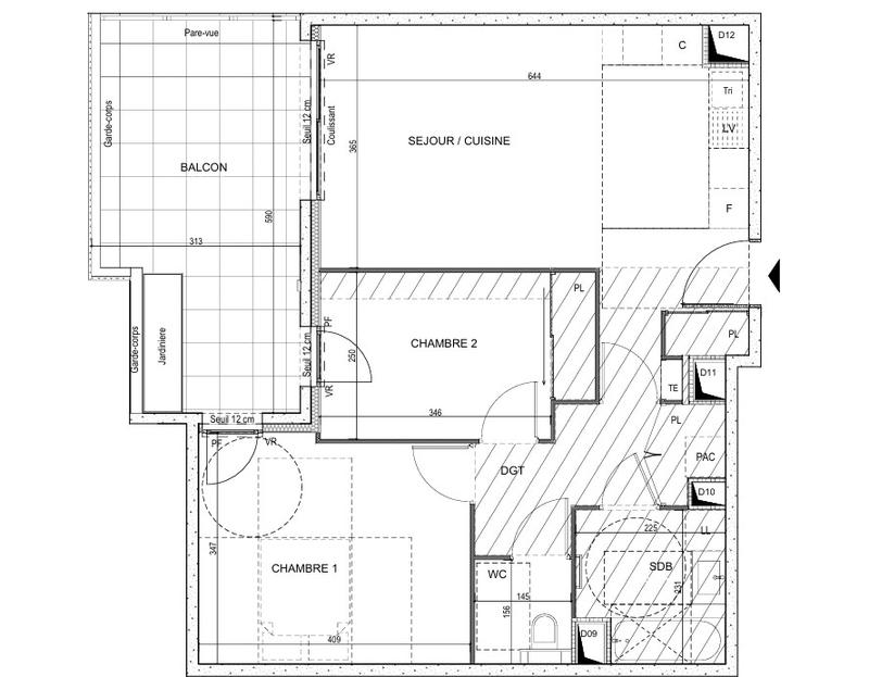 Appartement - 63 m² - 3 pièces