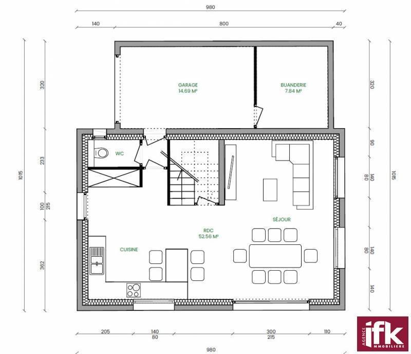 Maison - 101 m² - 5 pièces