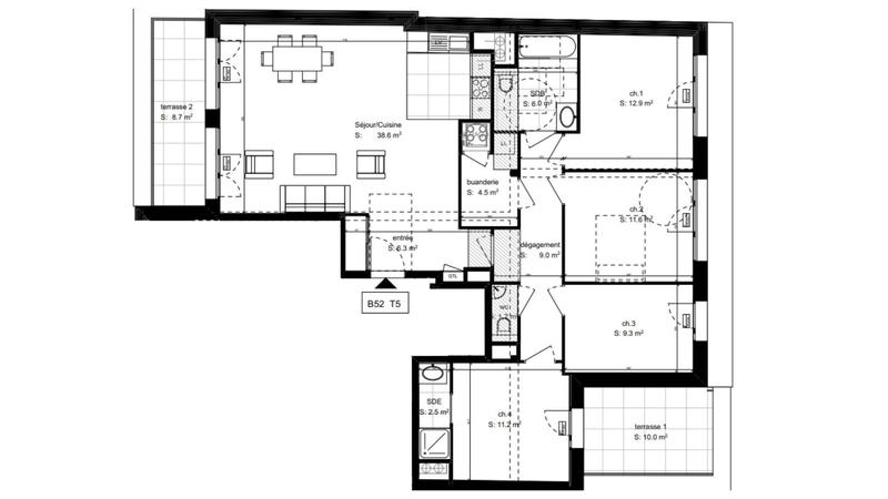 Appartement - 113 m² - 5 pièces