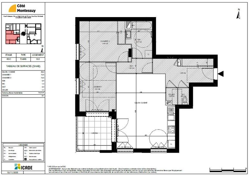 Appartement - 76 m² - 3 pièces