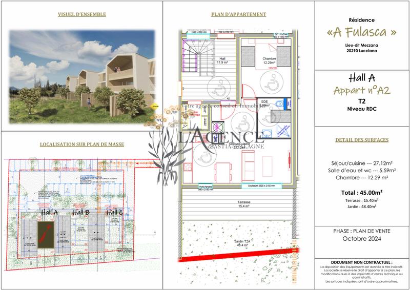 Appartement - 45 m² - 2 pièces