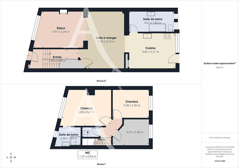 Maison - 95 m² - 4 pièces