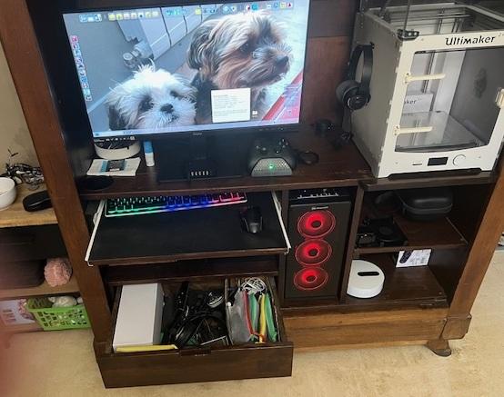 Meuble informatique rustique