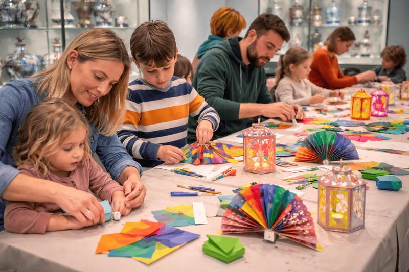 Atelier famille "éventail &amp; photophores en papier"