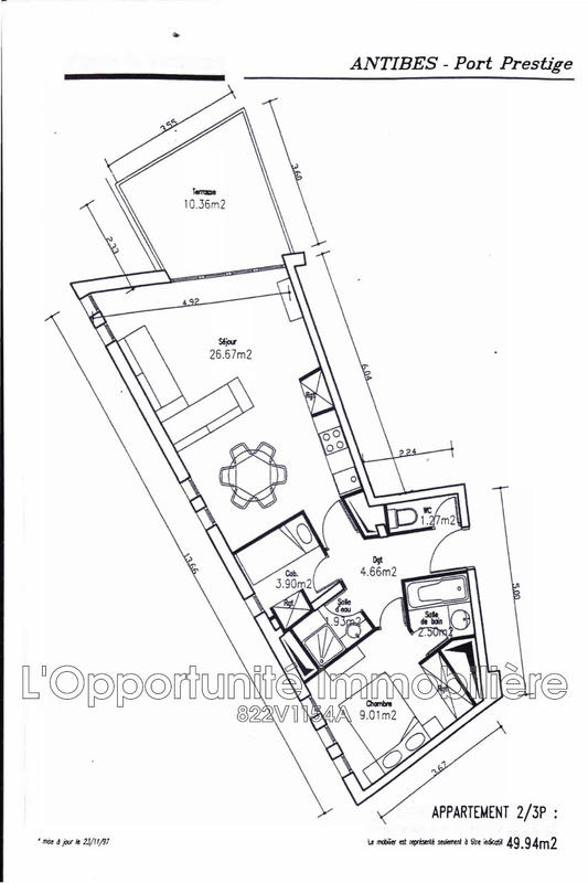 Appartement - 50 m² - 3 pièces