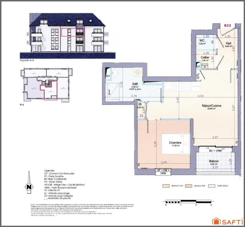 Appartement - 45 m² - 2 pièces