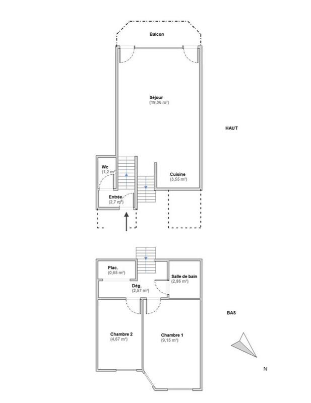 Appartement - 46 m² - 3 pièces