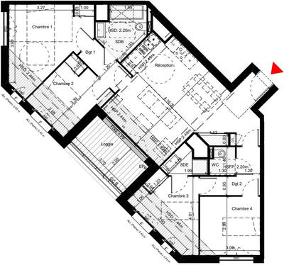 Appartement - 92 m² - 5 pièces