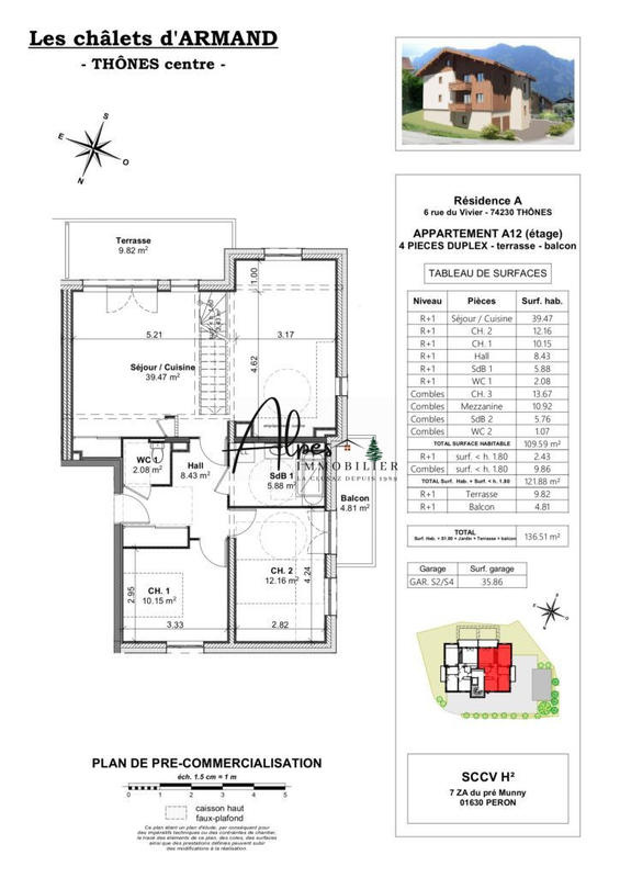 Appartement - 80 m² - 3 pièces