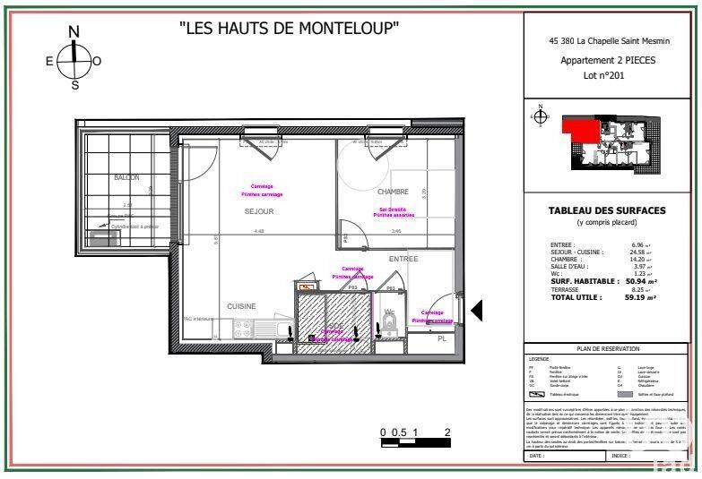 Appartement - 62 m² - 3 pièces