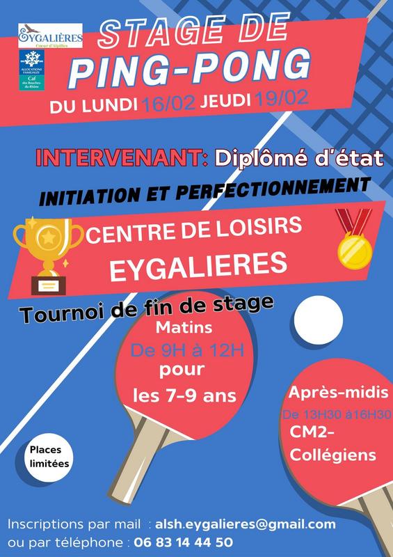 Initiation et perfectionnement au ping-pong