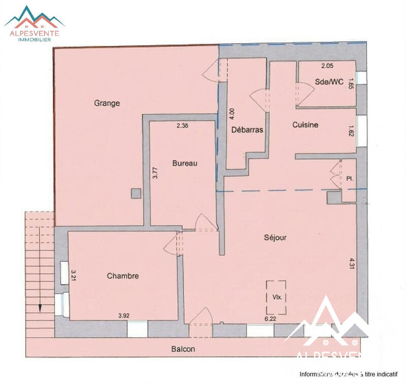 Appartement - 69 m² - 6 pièces