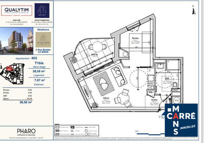 Appartement - 39 m² - 2 pièces