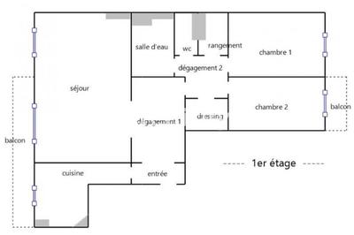 Appartement - 86 m² - 4 pièces