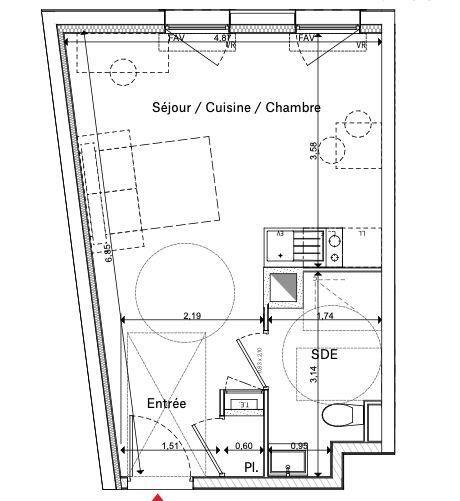 Appartement - 29 m² - 1 pièce
