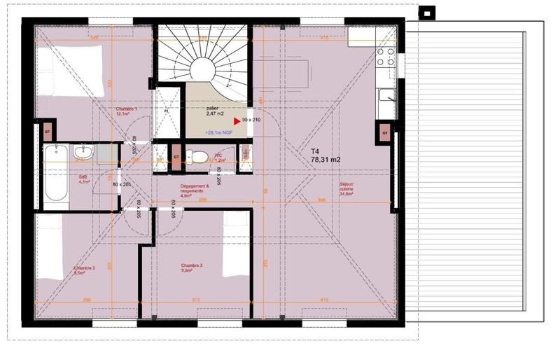 Appartement - 78 m² - 4 pièces