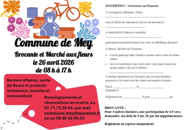 Brocante, marché aux fleurs