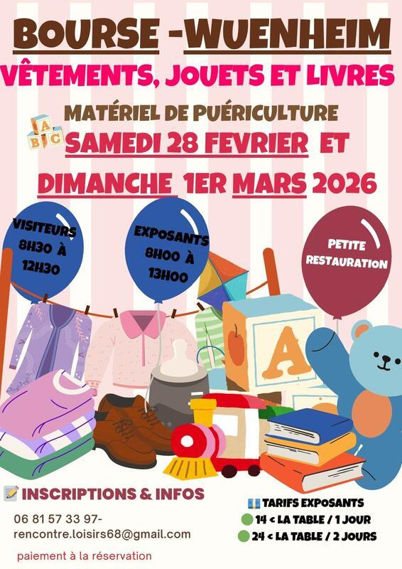 Bourse aux vêtements - jouets - puériculture - livres