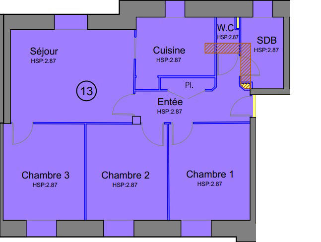 Appartement - 61 m² - 4 pièces