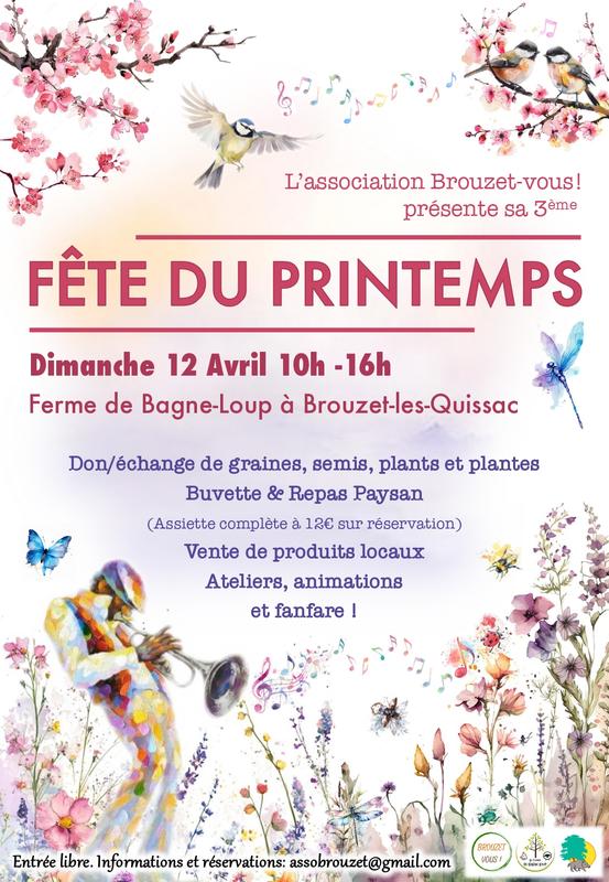 3ème Fête du Printemps dimanche 12 avril à Brouzet les Quissac