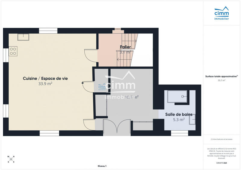 Appartement - 46 m² - 2 pièces