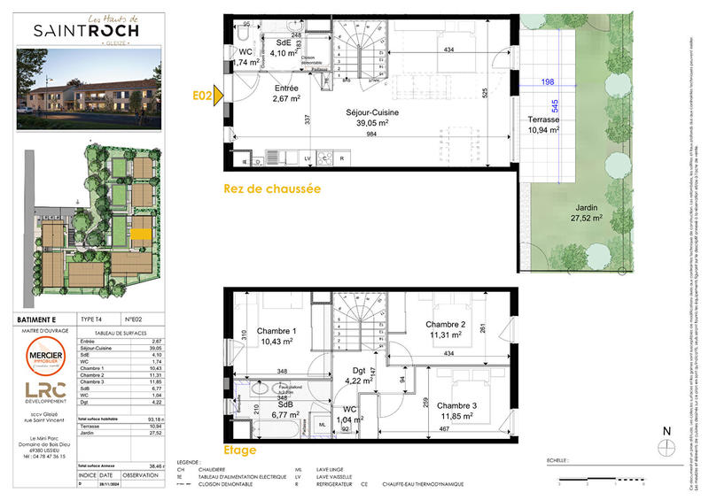 Appartement - 93 m² - 4 pièces