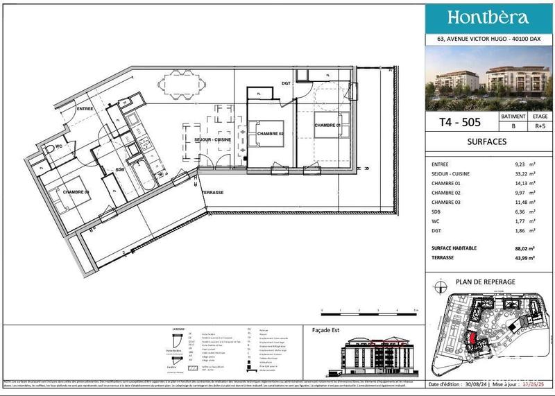 Appartement - 88 m² - 4 pièces