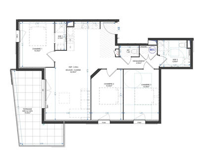 Appartement - 79 m² - 4 pièces