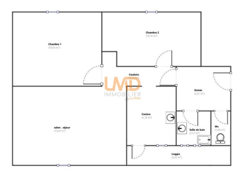 Appartement - 46 m² - 3 pièces